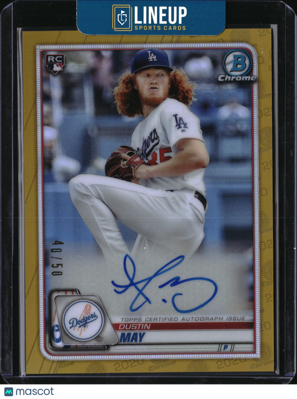 2020 Bowman Chrome Dustin May #CRA-DM Gold Refractor /50 RC