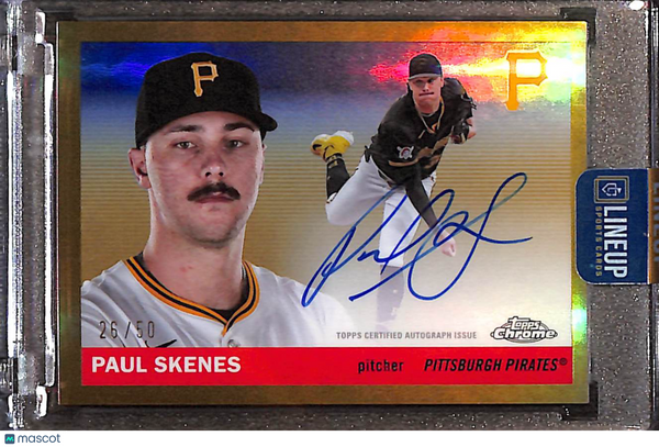 2025 Topps Chrome Platinum Paul Skenes #CPA-PS Gold Refractor /50