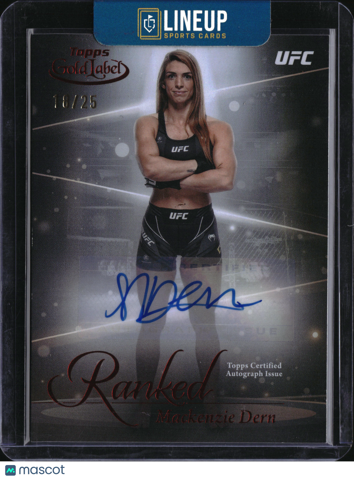 2024 Topps Gold Label UFC Mackenzie Dern #RIK-MDE /25 Ranked Autograph