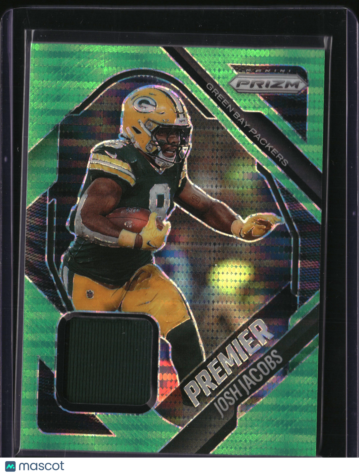 2025 Panini Prizm Josh Jacobs #PJY-JJA Green Memorabilia