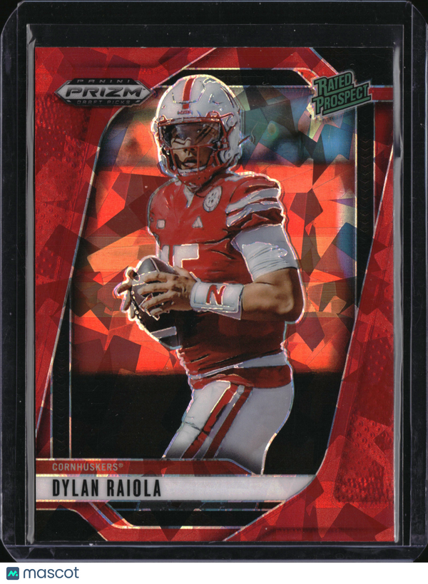 2025 Panini Prizm Draft Picks Dylan Raiola #158 Red Mosaic Rated Prospect