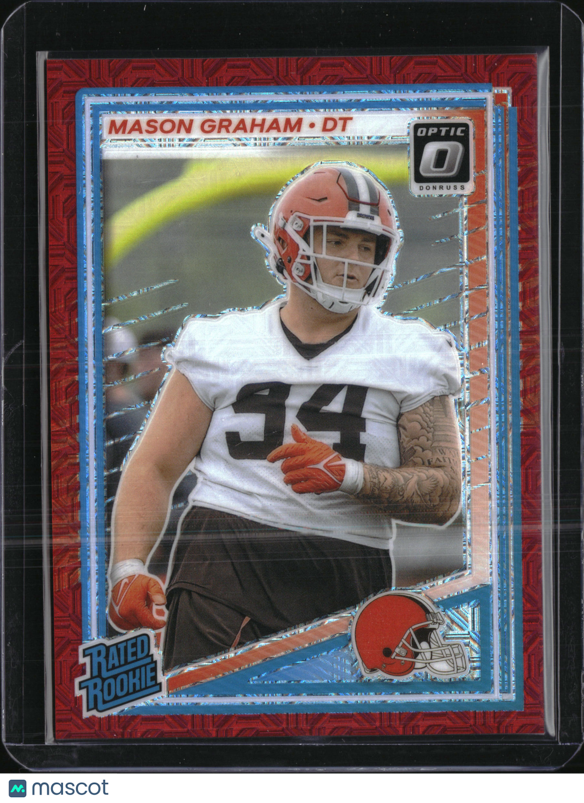 2025 Panini Donruss Optic Football Mason Graham #206 Red Blue Laser