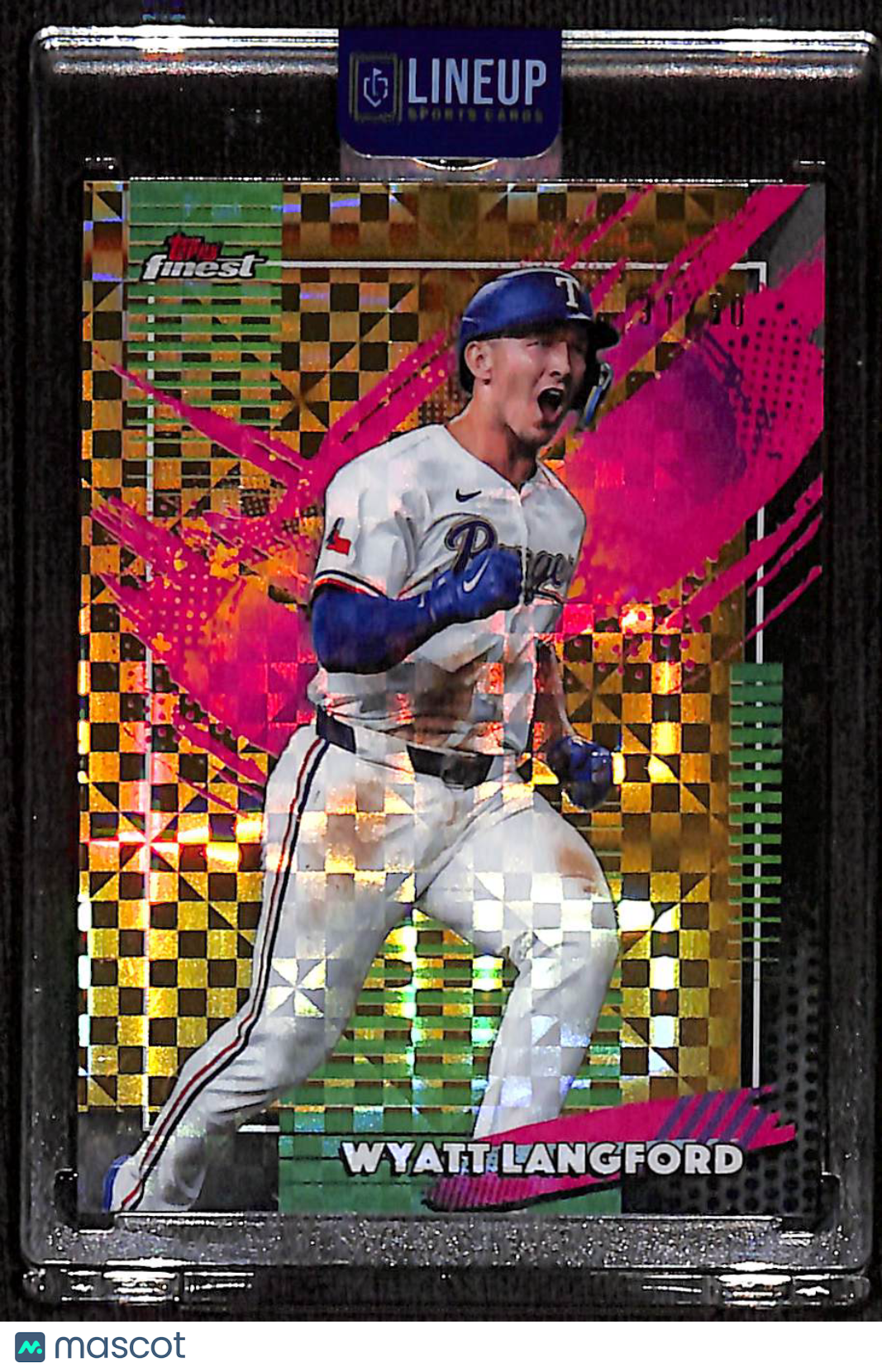 2026 Topps Finest Wyatt Langford #241 Gold Checkerboard Refractor /50
