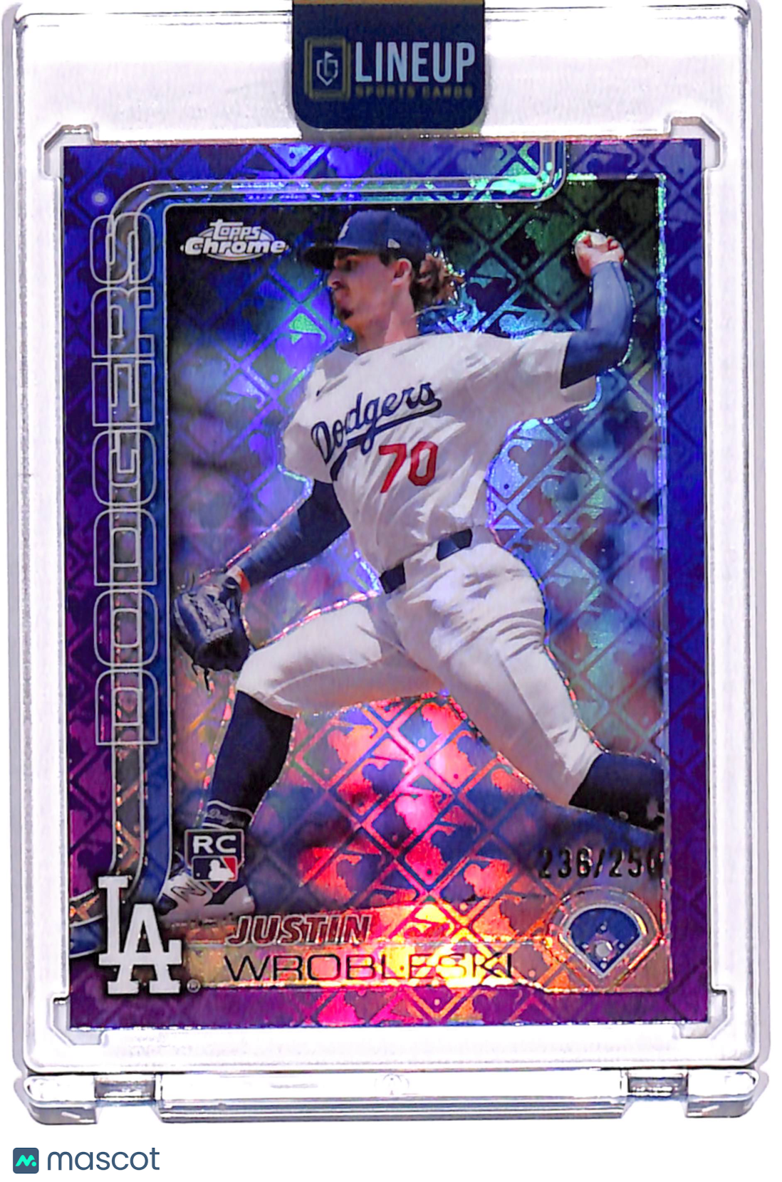2025 Topps Chrome Justin Wrobleski #38 Purple /250 RC