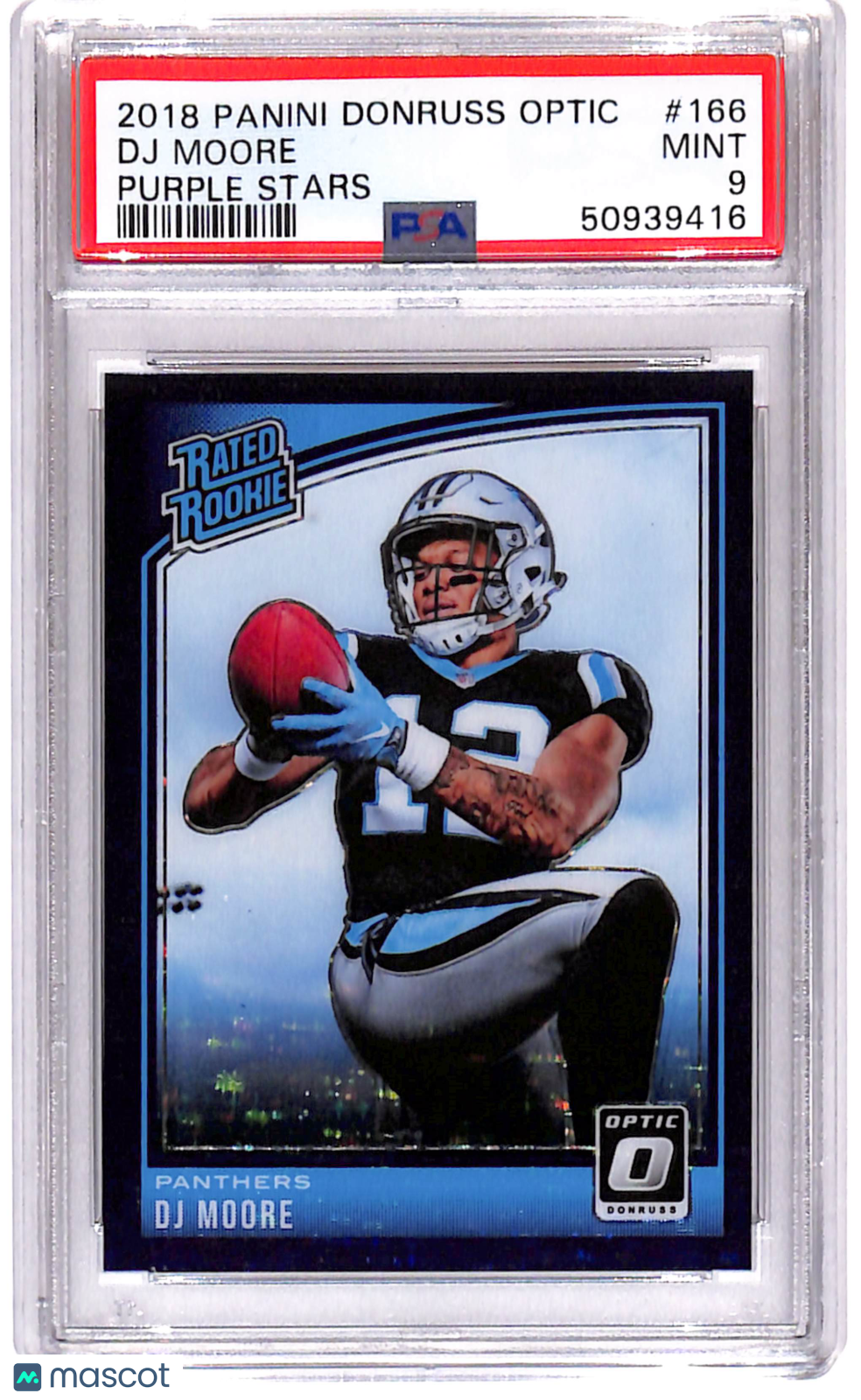 PSA 9 2018 Panini Donruss Optic DJ Moore #166 Purple Stars /25