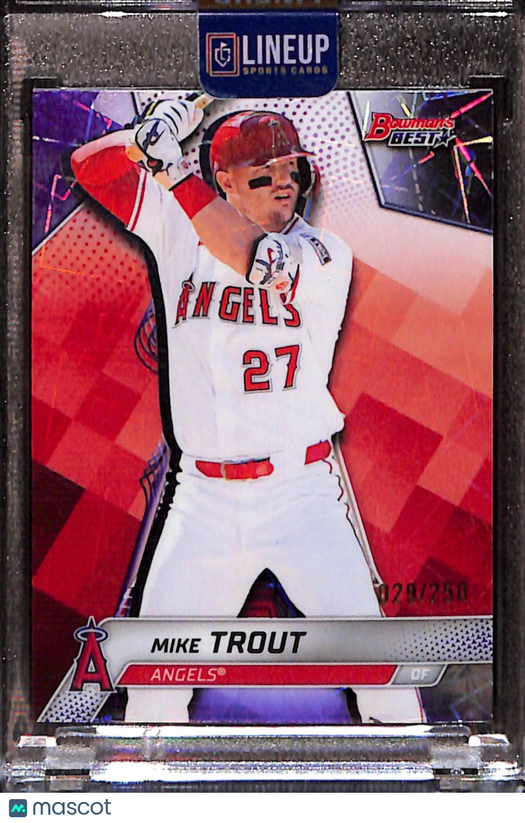 2025 BOWMAN'S BEST MIKE TROUT PURPLE REFRACTOR #26 NUMBERED /250