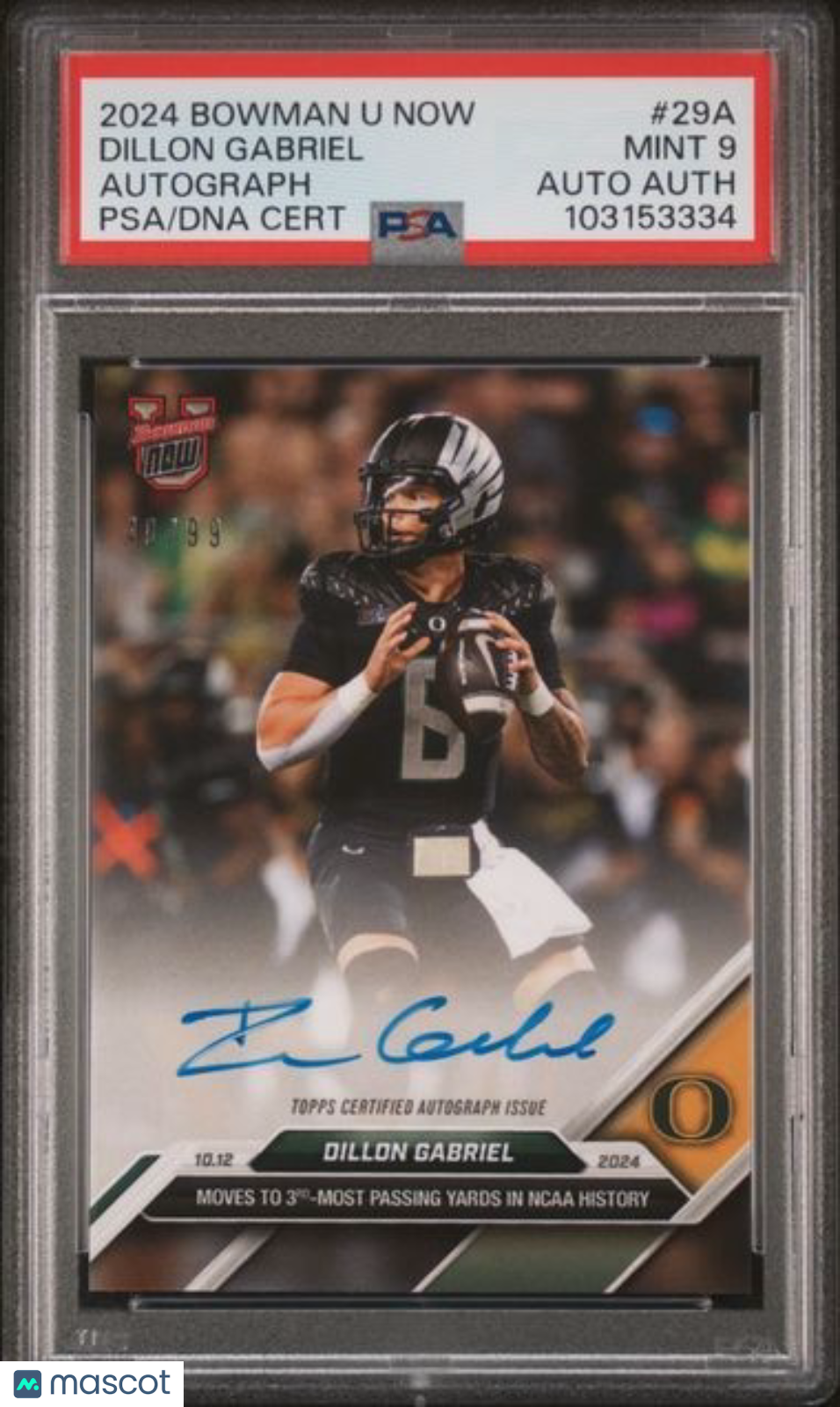 2024 BOWMAN U NOW #29A DILLON GABRIEL AUTOGRAPH
