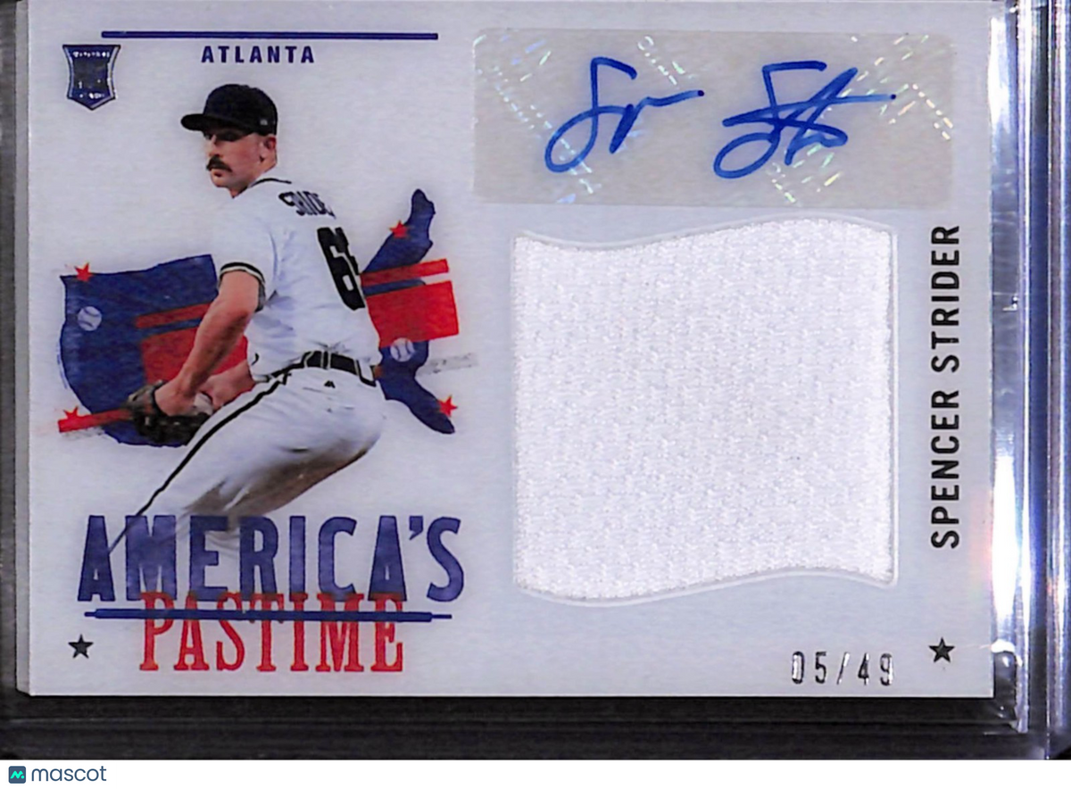 2022 Panini America's Pastime Spencer Strider #APMS-SS Numbered /49 Auto Patch