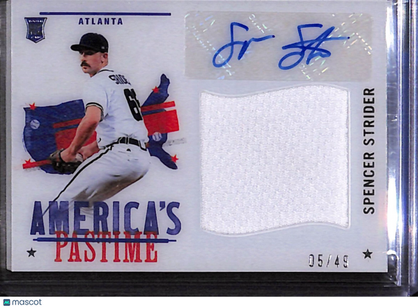 2022 Panini America's Pastime Spencer Strider #APMS-SS Numbered /49 Auto Patch