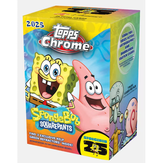 2025 Topps Chrome Spongebob Squarepants 25th Anniversary Blaster Box
