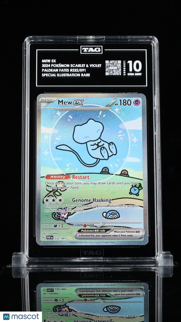 2024 Pokemon Scarlet & Violet Paldean Fates #232 Mew Ex SIR TAG 10 GEM MINT