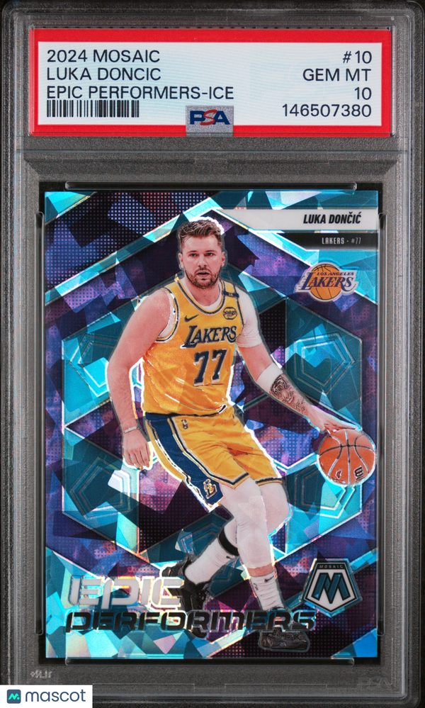 2024 Panini Mosaic Epic Performers Luka Doncic #10 Ice /125 PSA 10