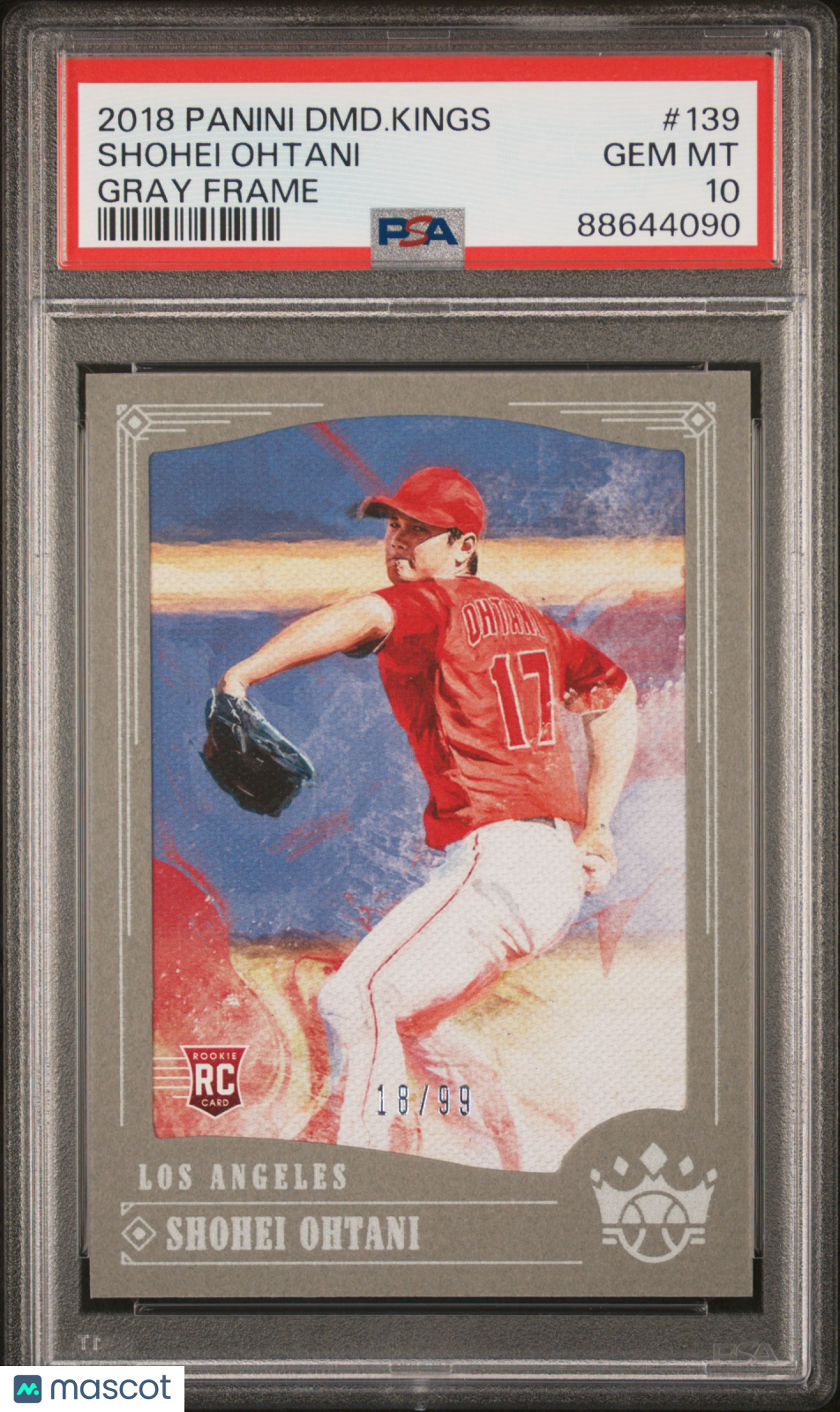 2018 Panini Diamond Kings Shohei Ohtani #139 Gray Frame /99 PSA 10