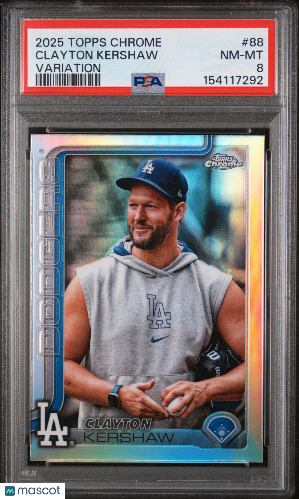 PSA 8 2025 Topps Chrome Clayton Kershaw #88 Variation