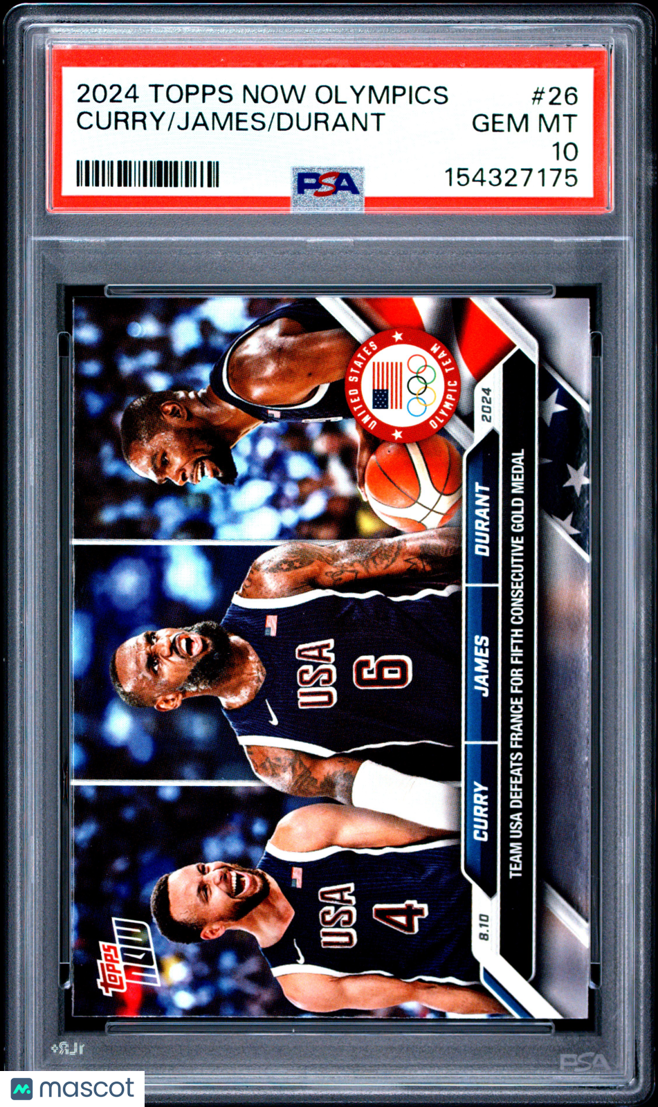 2024 Topps Now Olympic Games Durant Curry James #26 PSA 10