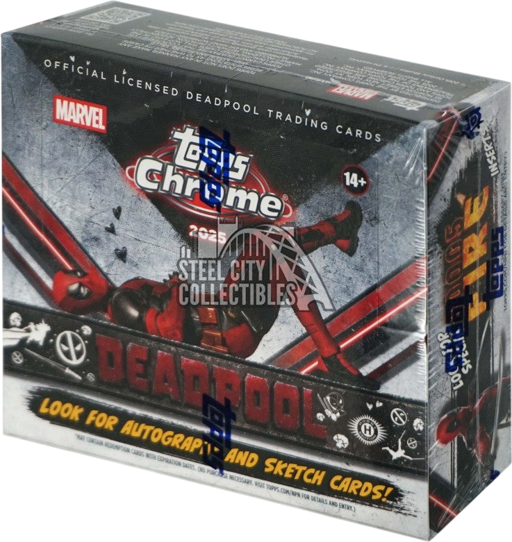 2025 Topps Chrome Marvel Deadpool Hobby Box - LINEUP Sports Cards