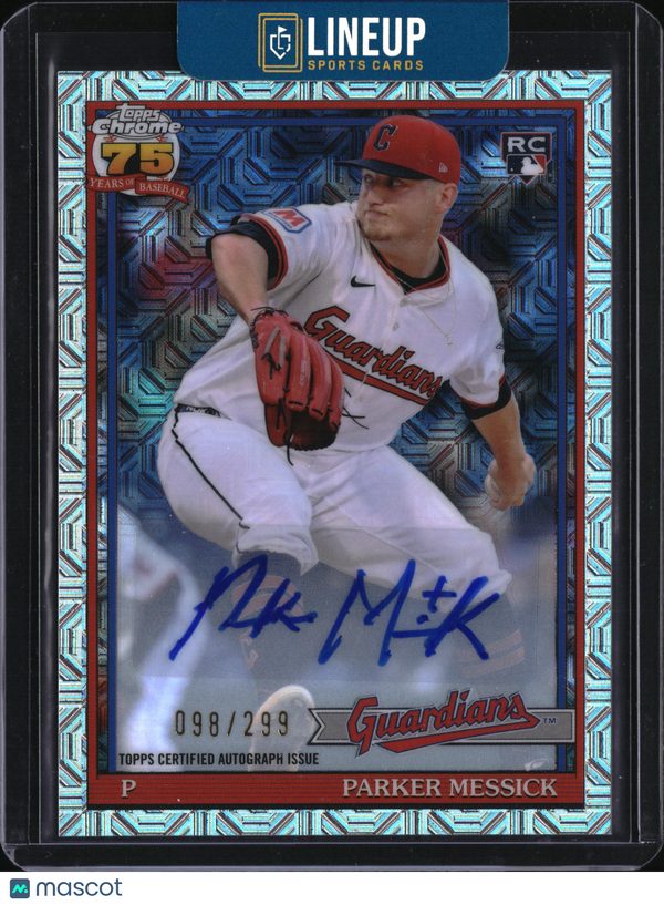 2026 Topps Chrome 75 Years of Baseball Parker Messick #91C-64 Blue Mosaic/299 RC