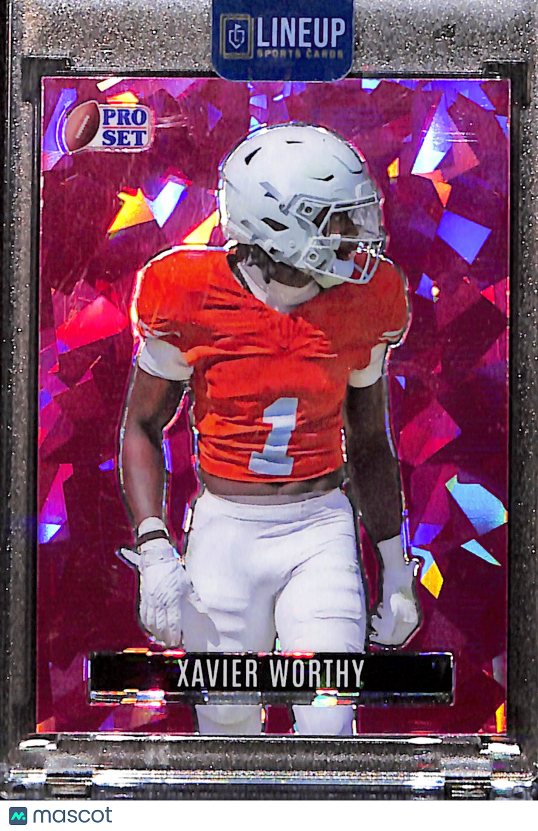 2023 Leaf Pro Set Retro Xavier Worthy #RB-98 Pink Crystal /5