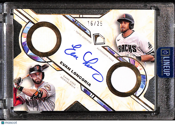 2025 Topps Diamond Icons Evan Longoria #DTA-EL /25 Dual Auto Relic Memorabilia