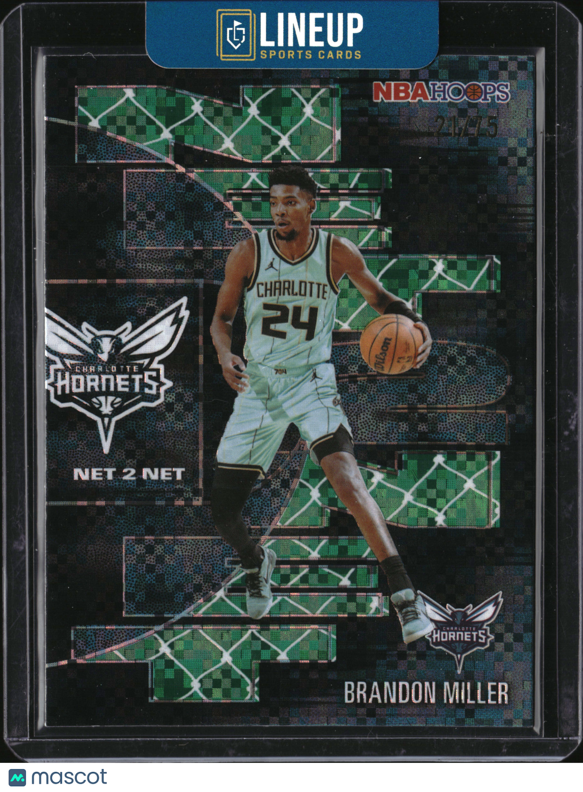 2026 Panini NBA Hoops Net 2 Net Brandon Miller #NTN-21 Green Checkerboard /75