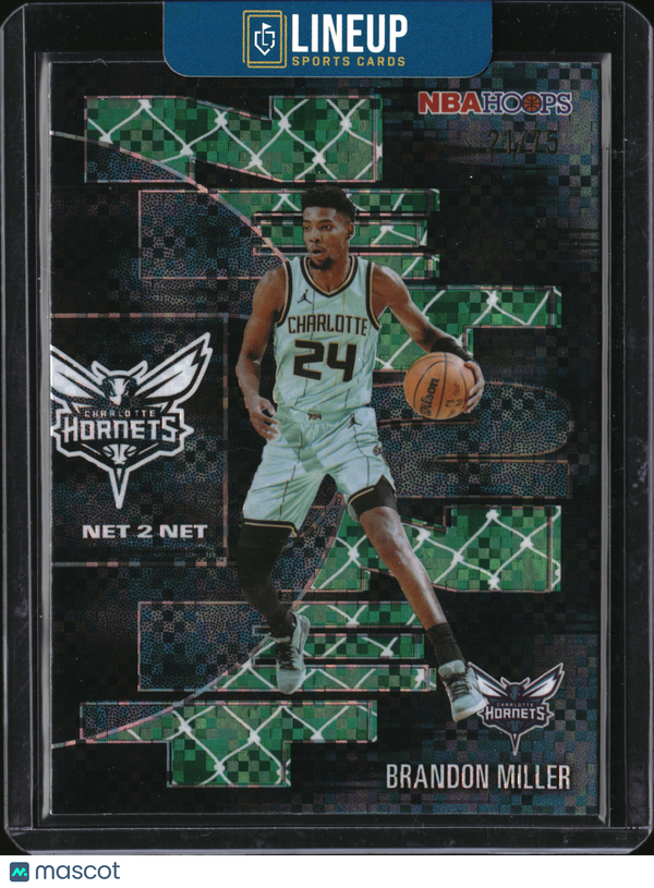 2026 Panini NBA Hoops Net 2 Net Brandon Miller #NTN-21 Green Checkerboard /75