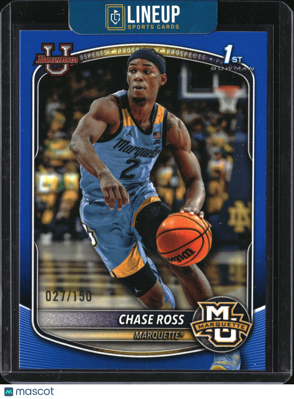 2025 Bowman University Chrome Basketball Chase Ross #BPP-54 /150 1st Bowman.