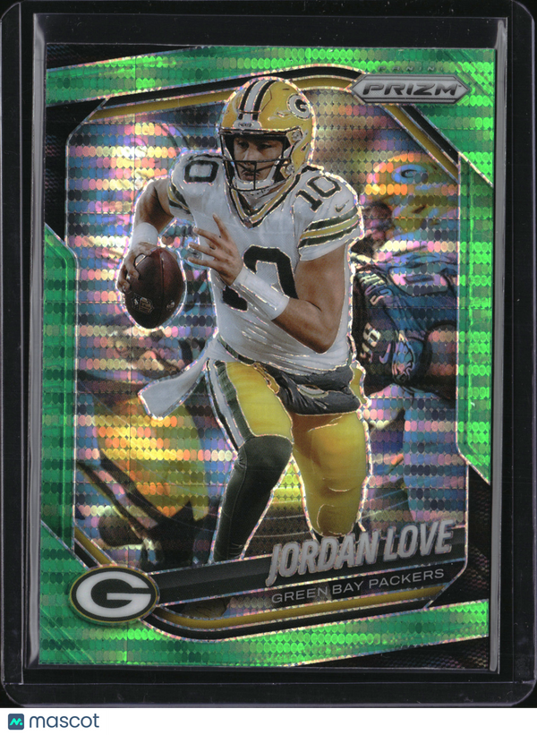 2025 Panini Prizm Jordan Love #82 Green Pulsar