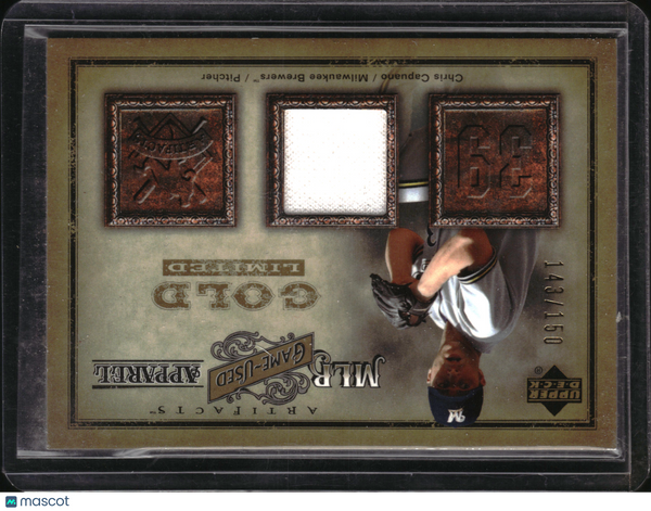 2006 Upper Deck Artifacts Gold Limited Chris Capuano #MLB-CS Game-Used Jersey