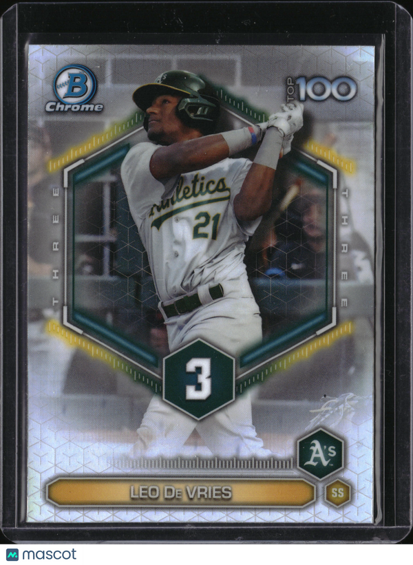 2026 Bowman Chrome Top 100 Leo De Vries #BTP-3