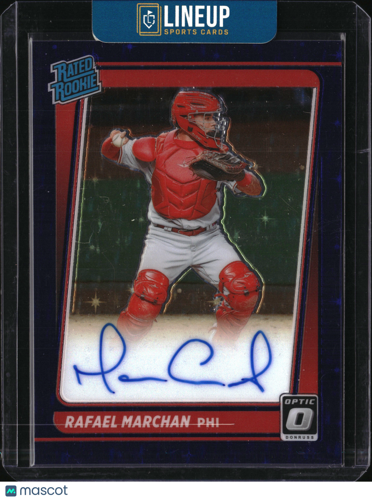 2021 Panini Donruss Optic Prizm Rafael Marchan #RRS-RA Blue Sparkle