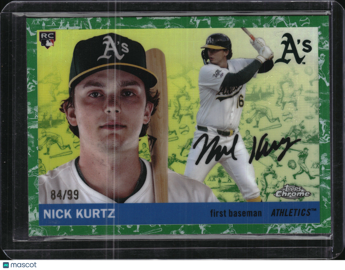 2025 Topps Chrome Nick Kurtz #254 Green /99 RC