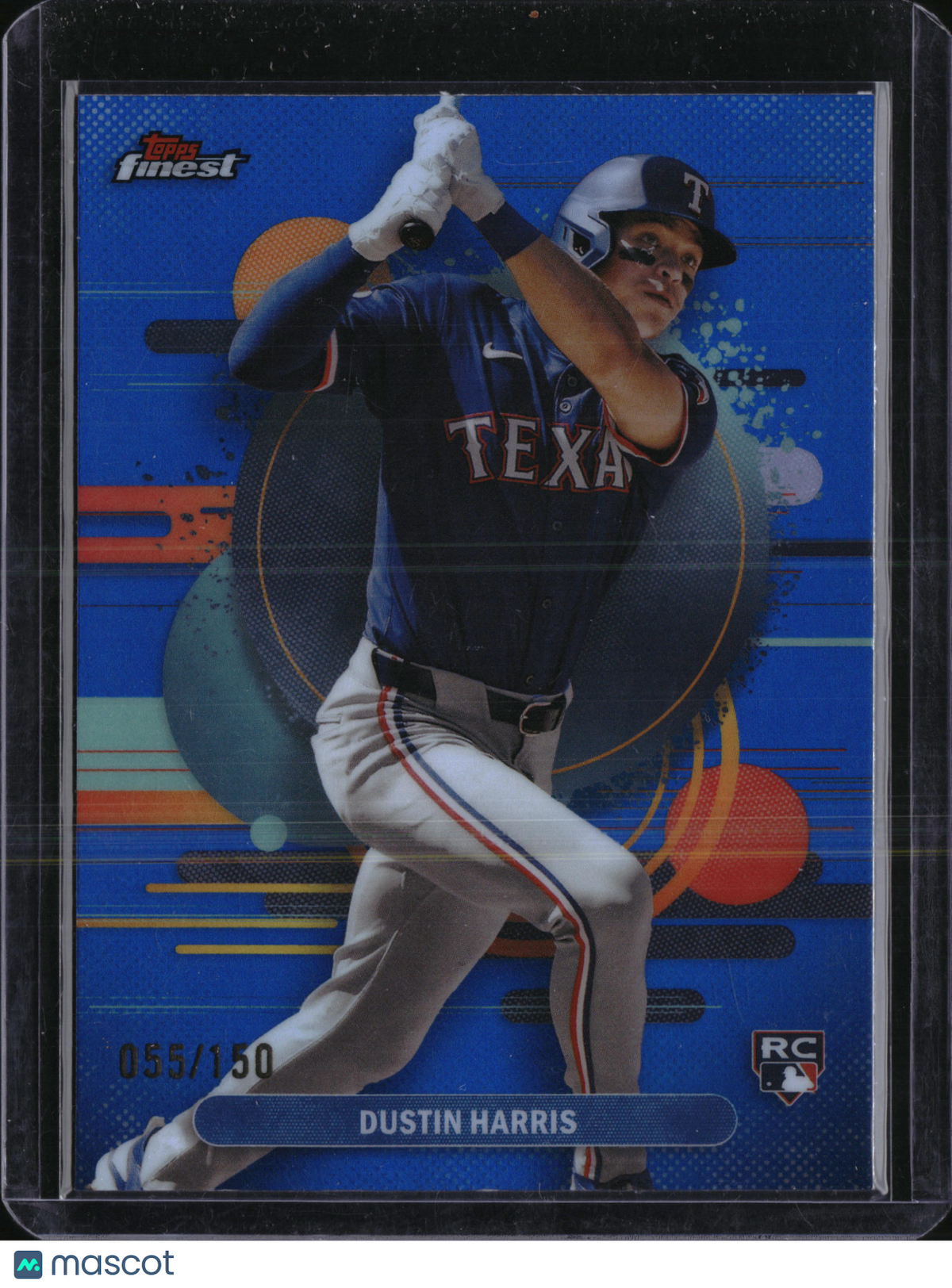 2025 Topps Finest Dustin Harris #127 Blue Refractor /150 RC