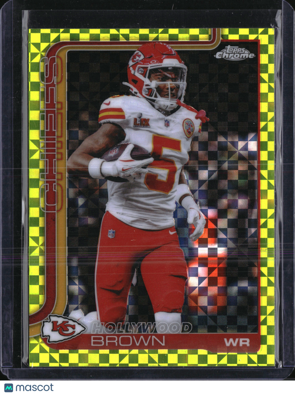 2025 Topps Chrome Hollywood Brown Marquise Brown #146 Yellow Checkerboard