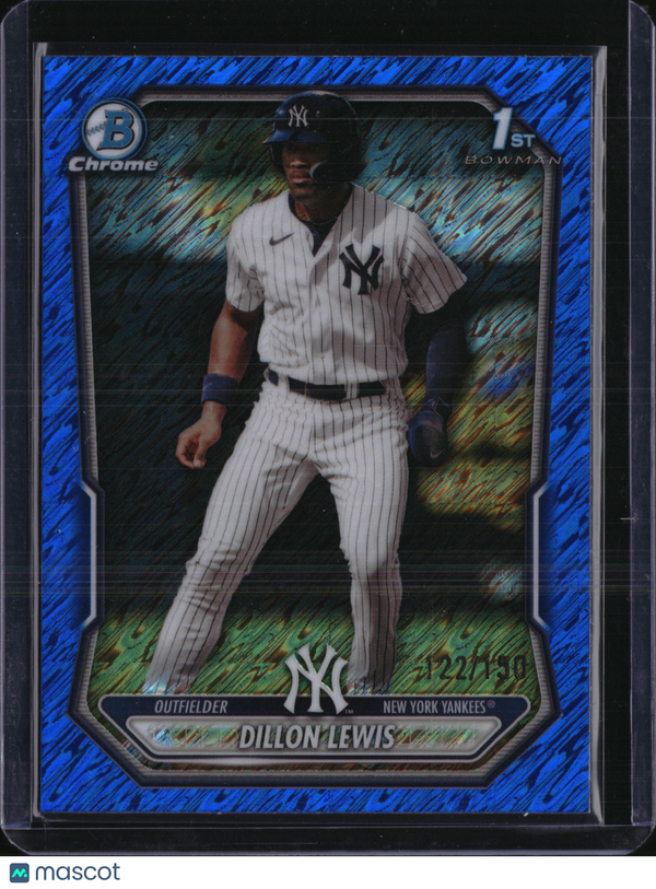 2024 Topps Bowman Chrome Dillon Lewis #BCP-148 Blue Shimmer /20