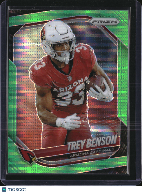 2025 Panini Prizm Football Trey Benson #69 Green Pulsar