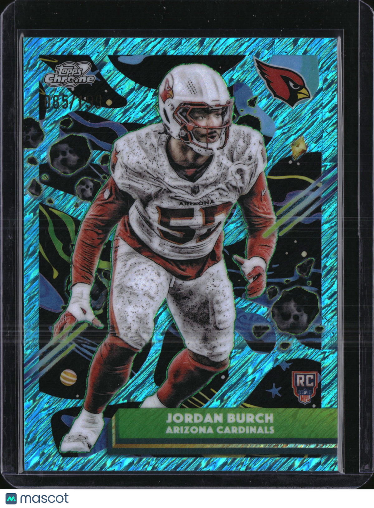 2025 Topps Chrome Cosmic Jordan Burch #103 Aqua Shimmer /199 RC