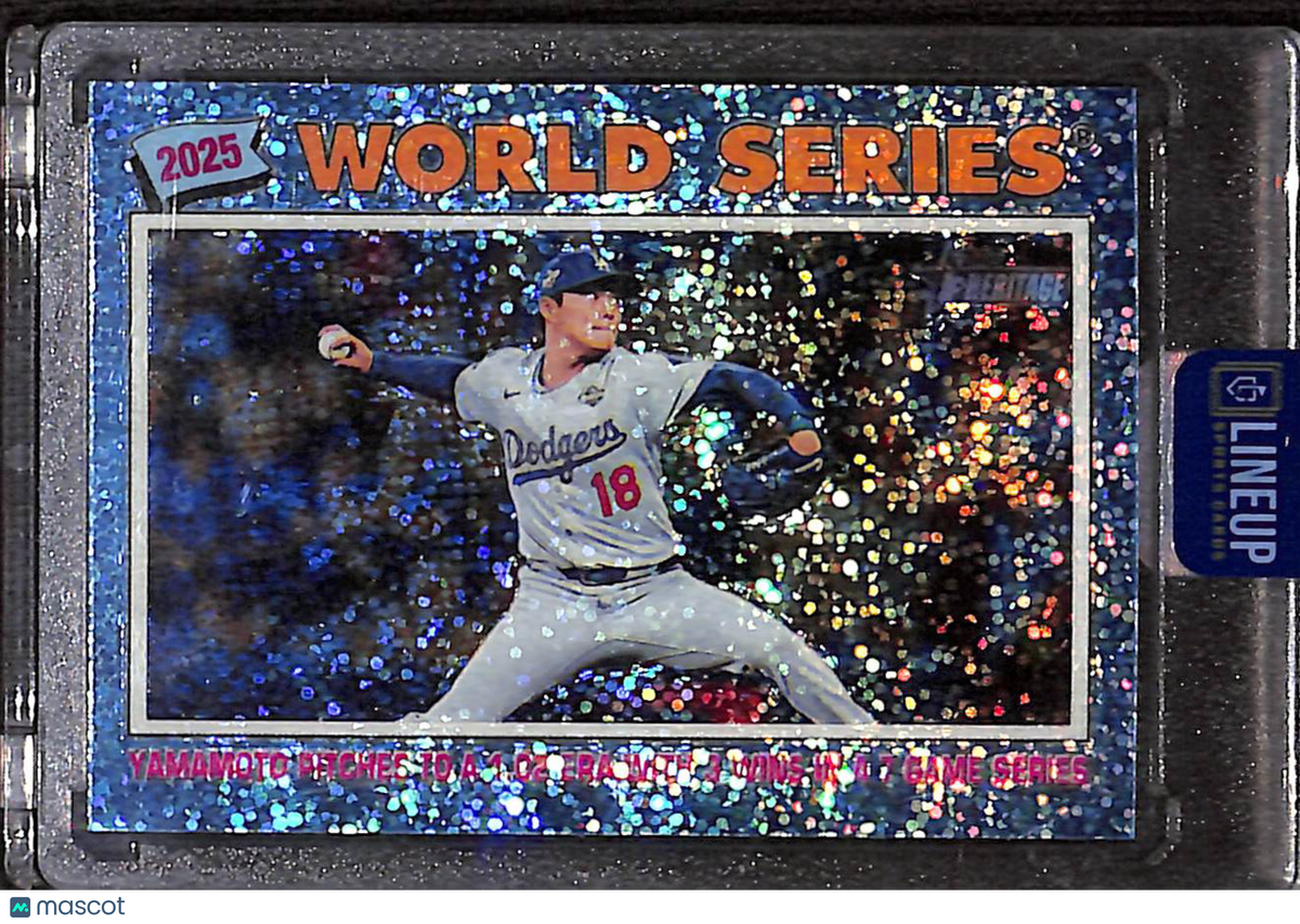 2025 Topps Heritage Yoshinobu Yamamoto #313 Blue Sparkle