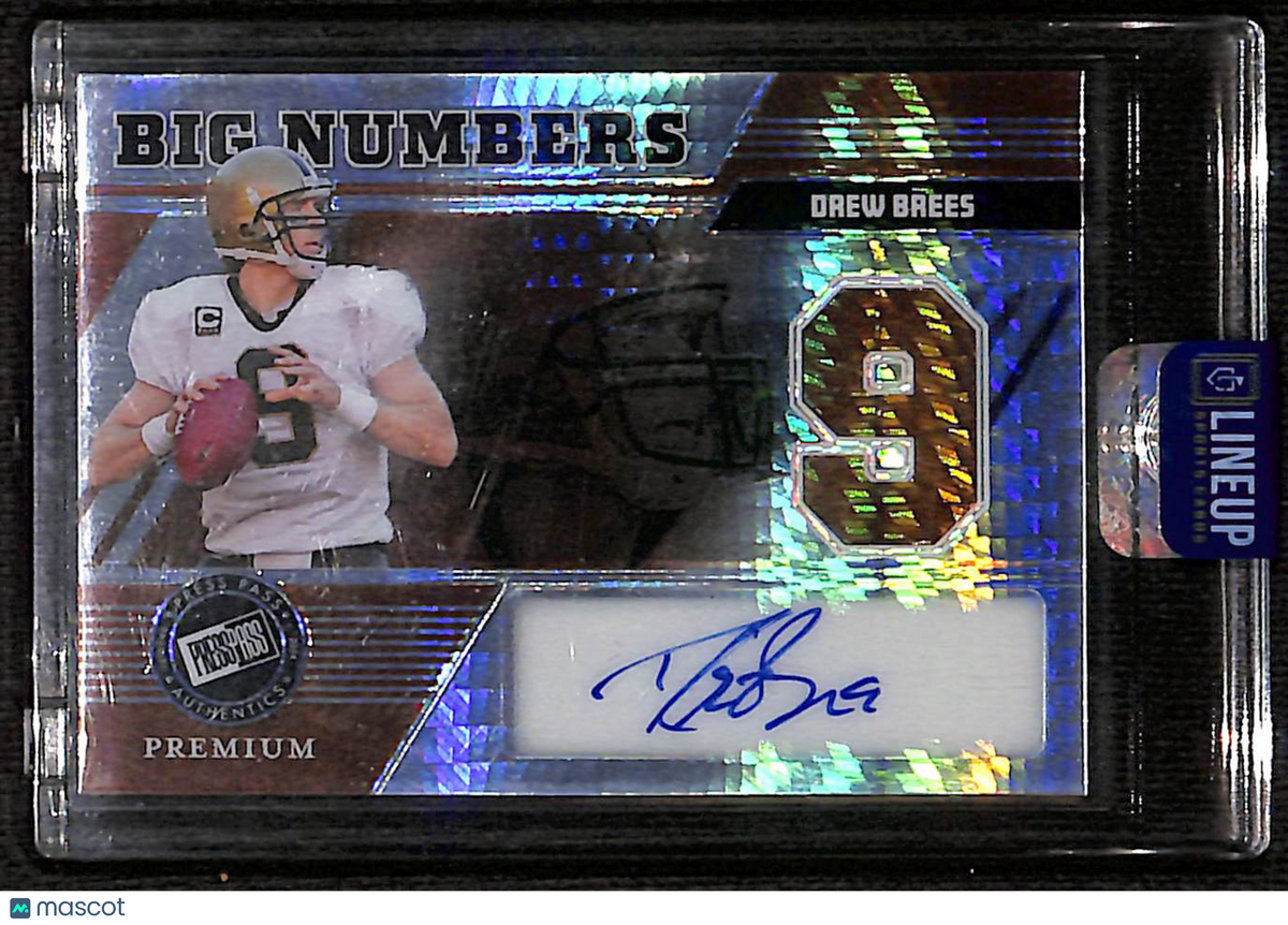 2024 Leaf Press Pass Premium Big Numbers Drew Brees #BN-DB1 /25 Autograph Memorabilia