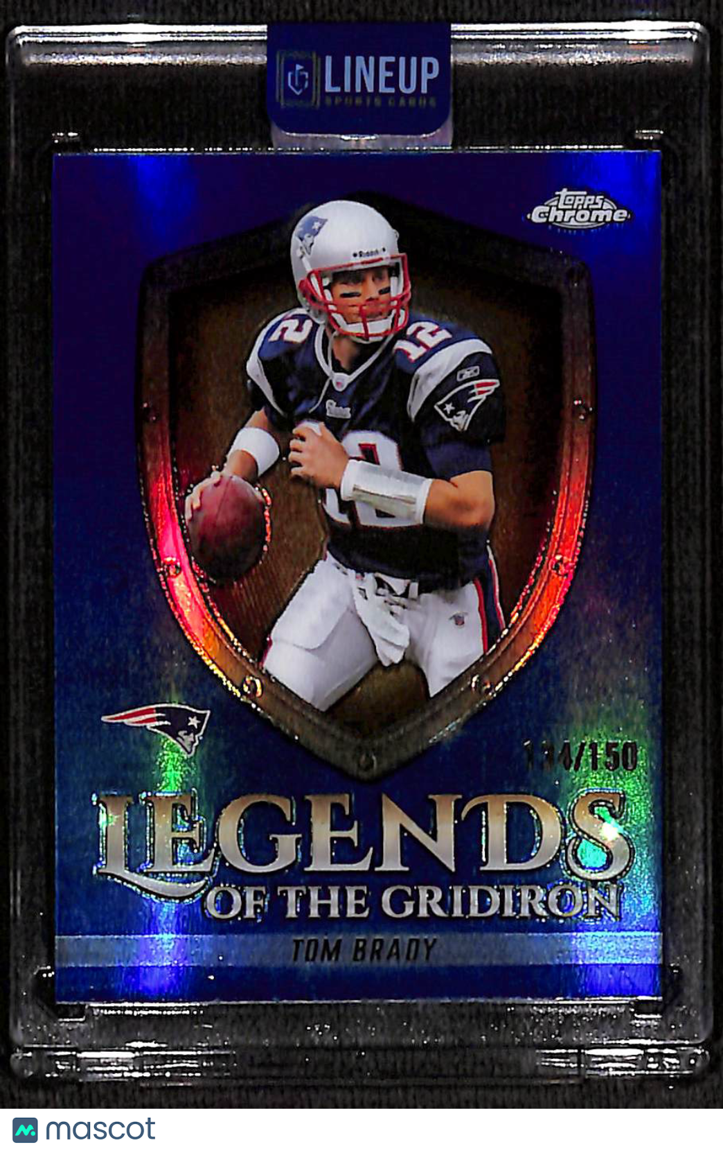 2025 Topps Chrome Legends of the Gridiron Tom Brady #LOG-9 Blue Refractor /150