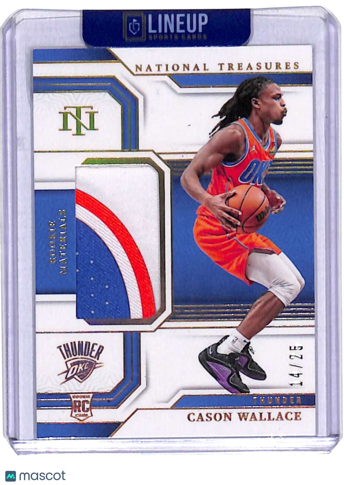 2024 Panini National Treasures Cason Wallace #RM-CWL /25 RC Rookie Materials