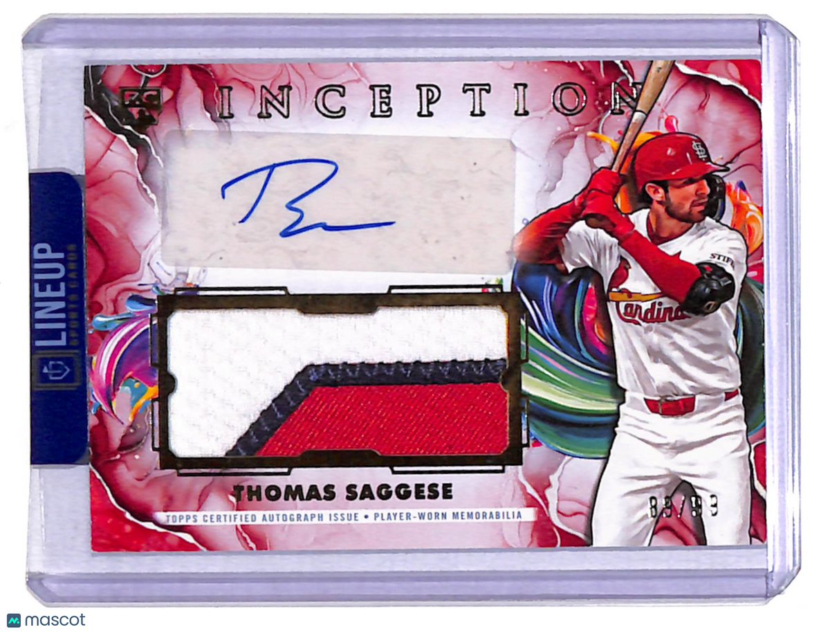 2025 Topps Inception Baseball Thomas Saggese #IAPC-TSA /99 Autograph Patch