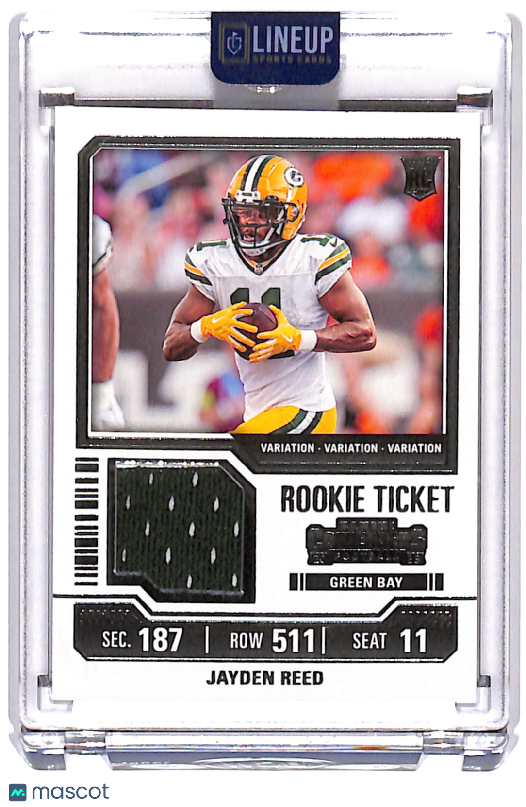 2023 Panini Contenders Football Jayden Reed #TS18V Rookie Ticket Patch