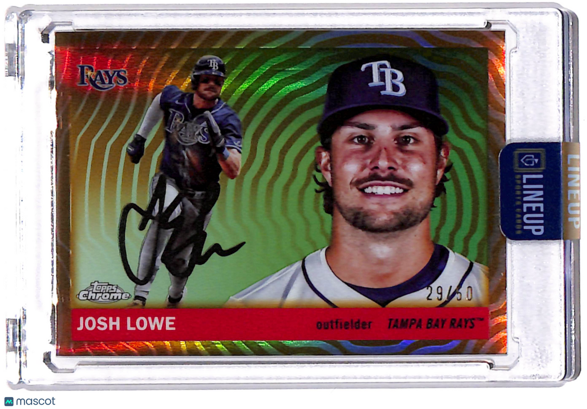 2025 Topps Heritage Chrome Josh Lowe #132 Gold Vibrations /50