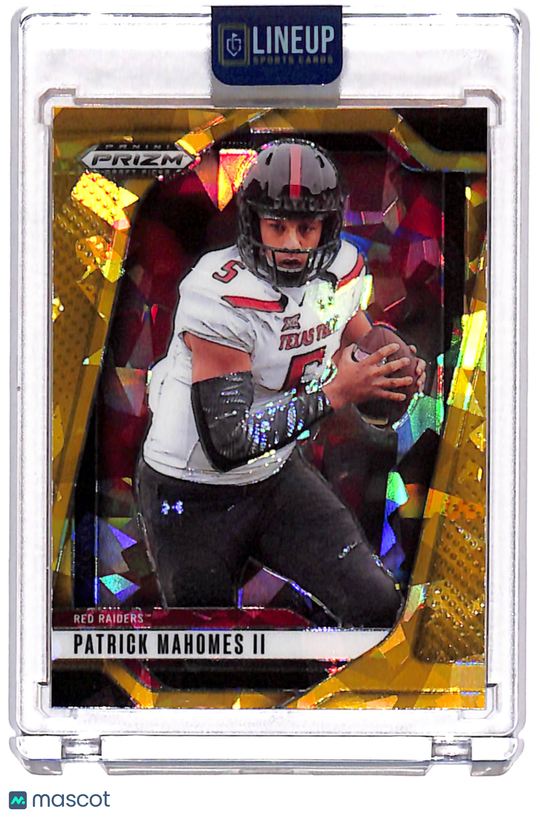 2025 Panini Prizm Draft Picks Patrick Mahomes II #198 Gold Cracked Ice