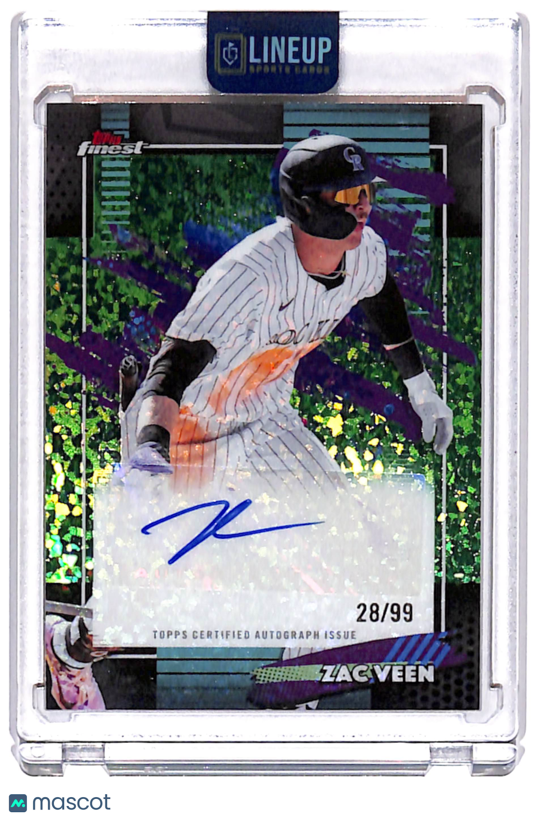 2026 Topps Finest Zac Veen #FMA-ZV Green Mini Diamond /99