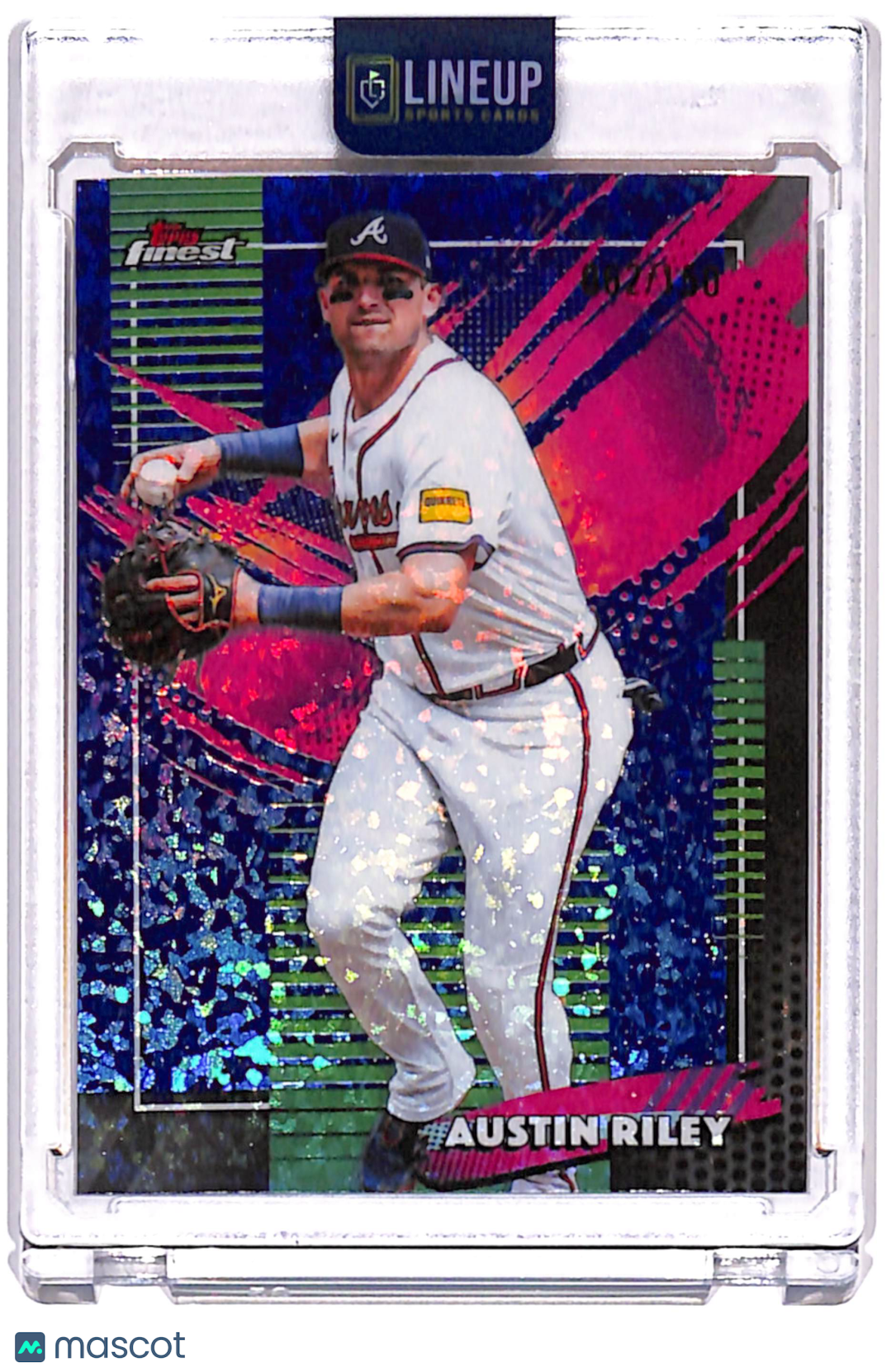 2026 Topps Finest Austin Riley #285 Blue Mini Diamond Refractor /150