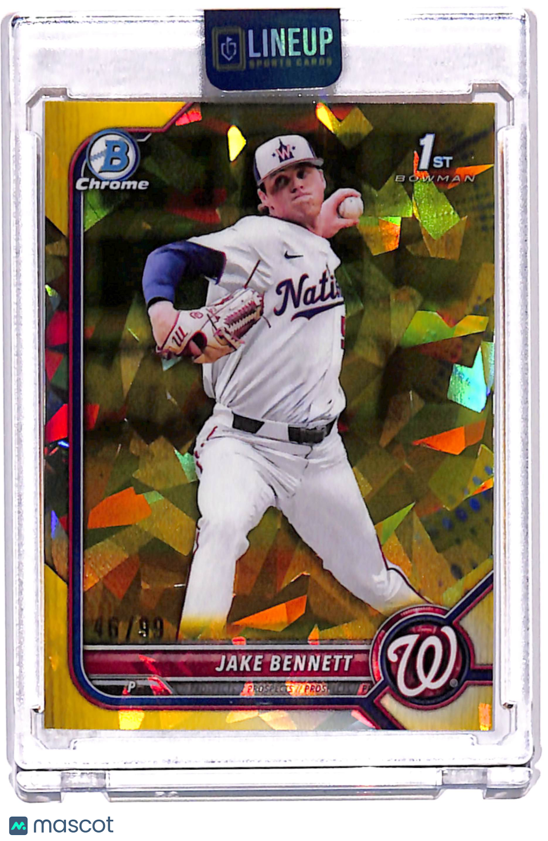 2022 Bowman Chrome Draft Jake Bennett #BDC-141 Yellow Geometric Refractor /99