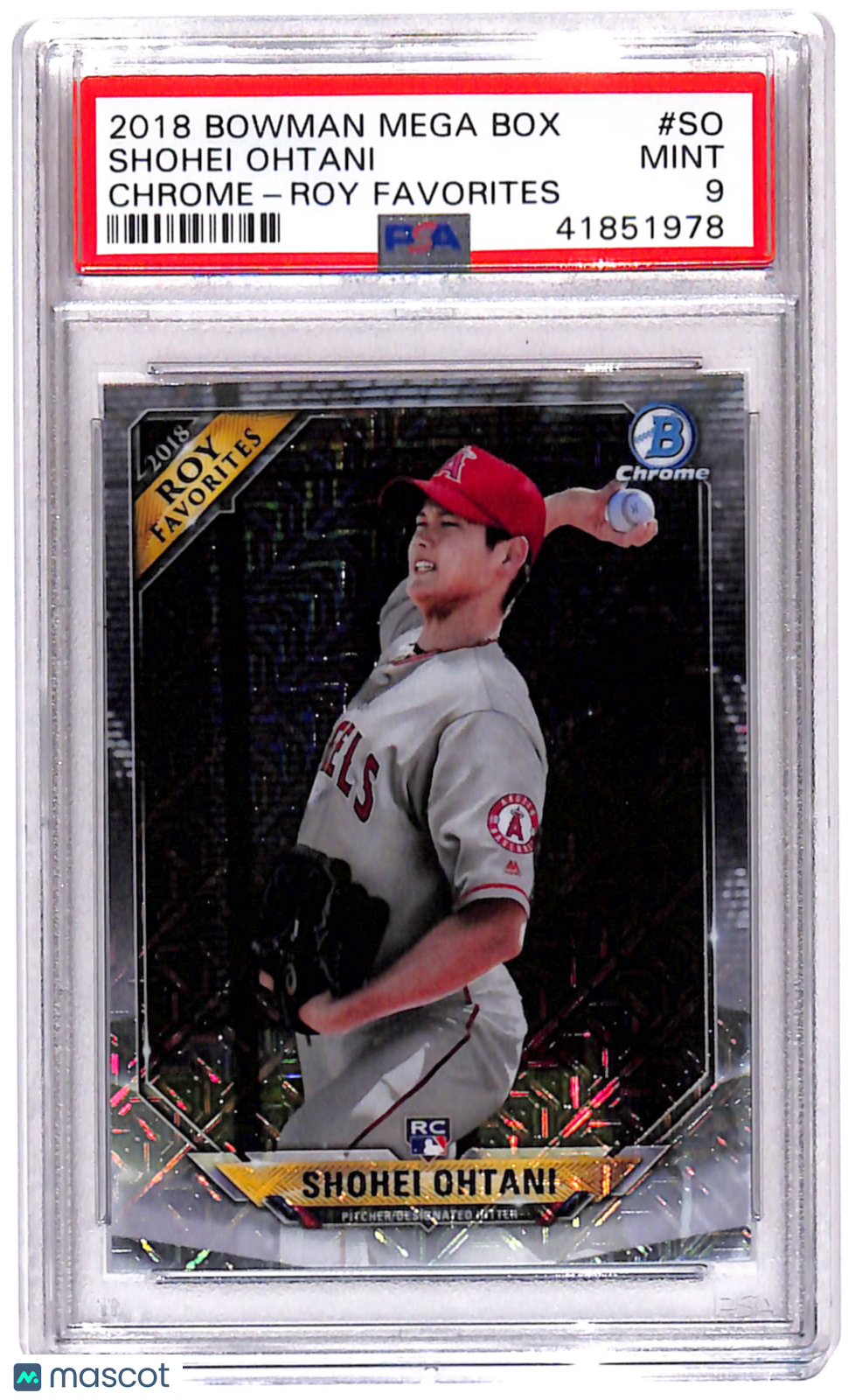 PSA 9 2018 Bowman Mega Box Chrome Rookie Of The Year Favorites Shohei Ohtani #SO Roy