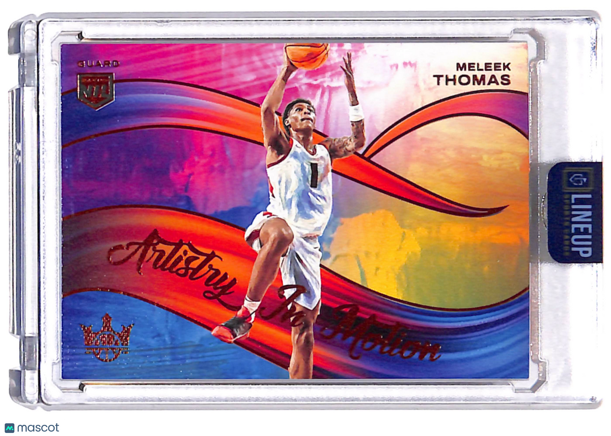 2026 Panini Court Kings Basketball Meleek Thomas #13 Artistry Motion Ruby /75