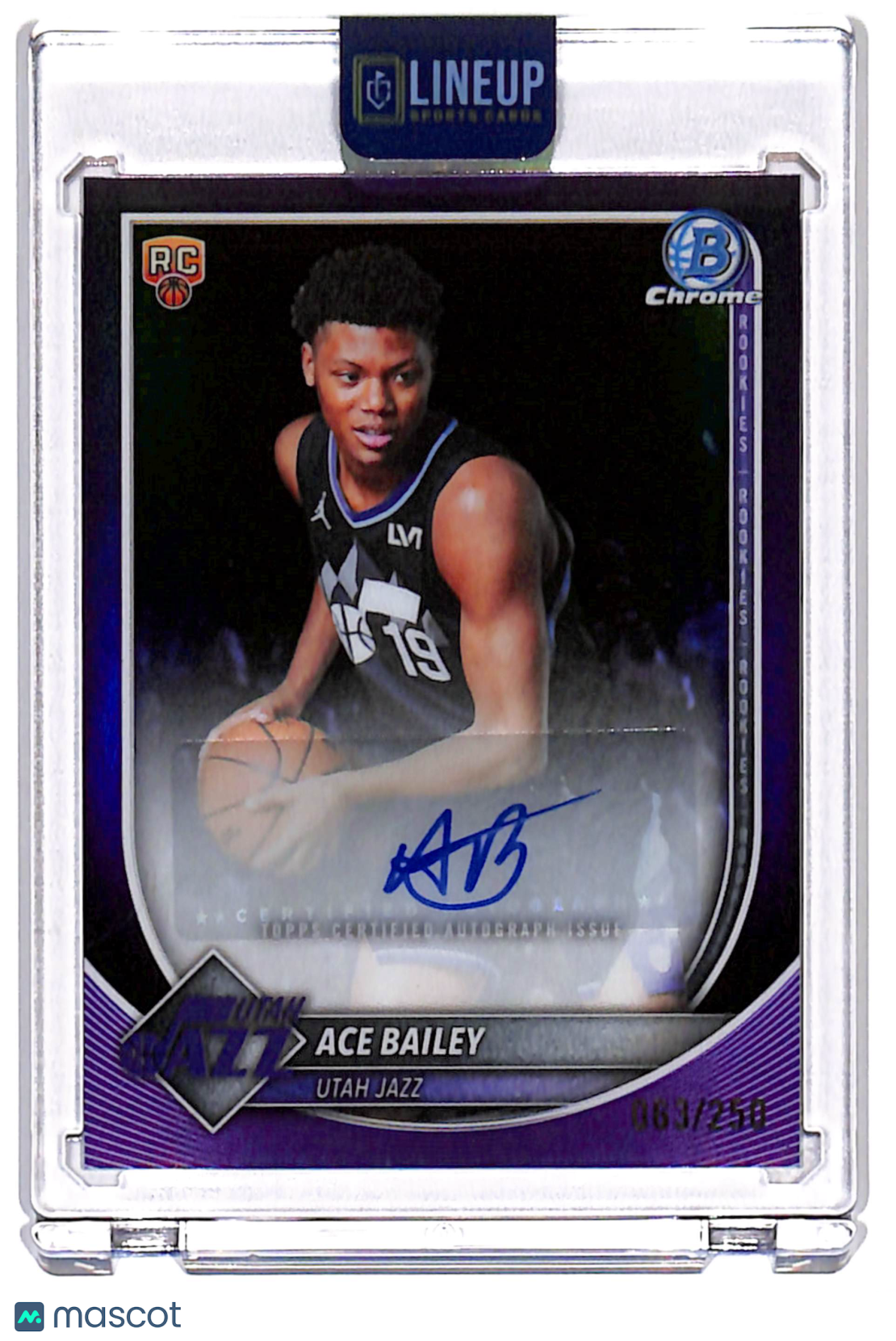 2025 Topps Bowman Chrome Ace Bailey #BCA-AB Purple Auto /250 /250 RC